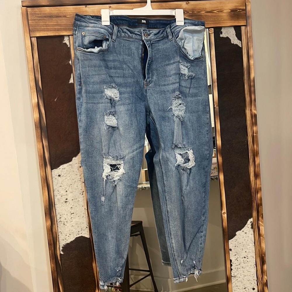 22W L&M Black Label, Distressed Skinny Jeans